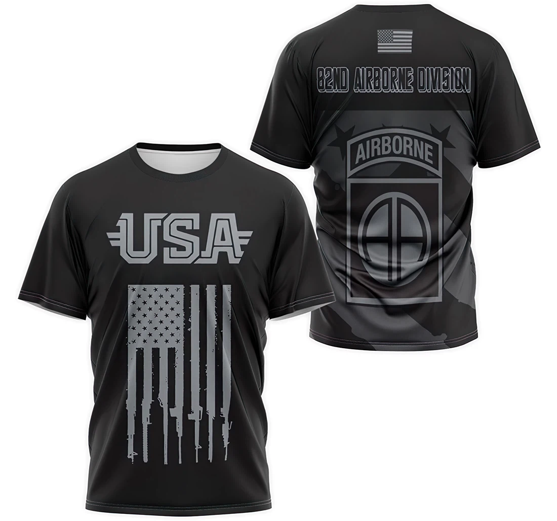 Personalized T-Shirt, Hoodie - Us Airborne Nd Airbone Divison American Flags 3D Printed