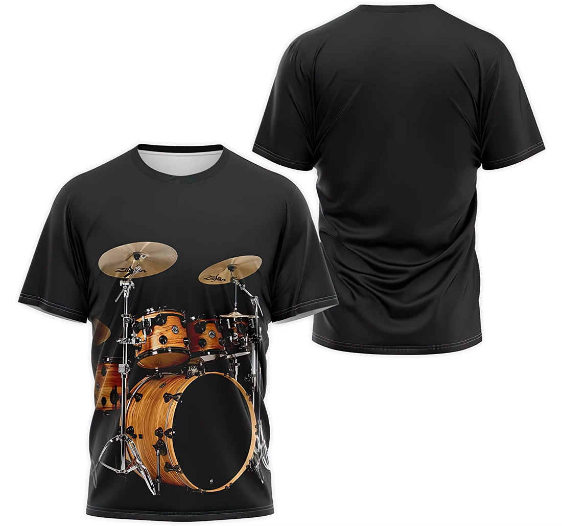 Personalized T-Shirt, Hoodie - I Love Drums Music 3D Printed