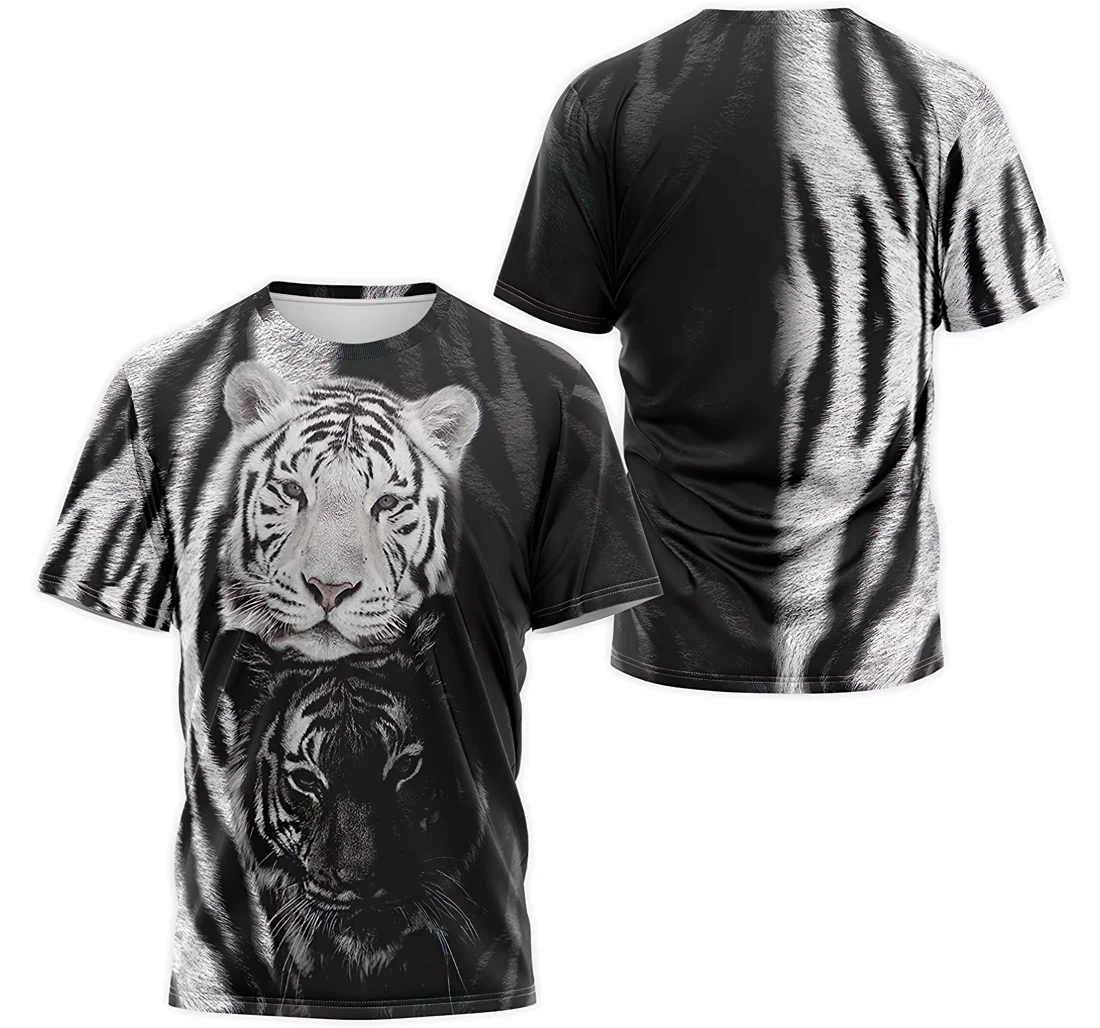Personalized T-Shirt, Hoodie - White Tiger Couple 3D Printed