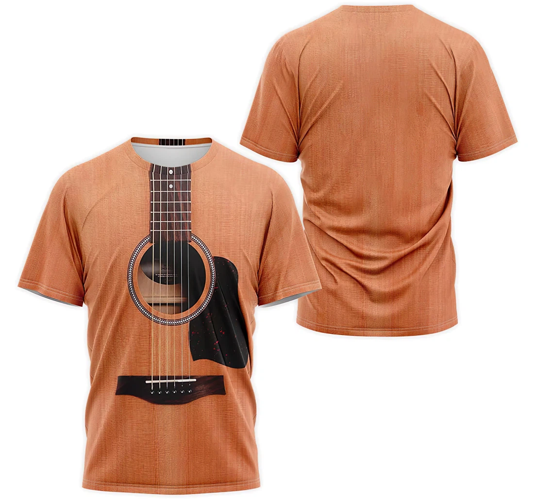 Personalized T-Shirt, Hoodie - Wood Guitar Music 3D Printed