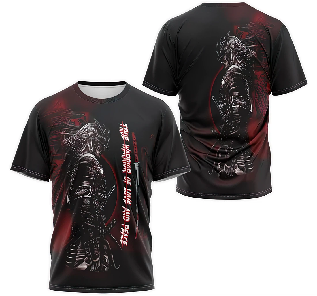 Personalized T-Shirt, Hoodie - Red Swordsman Is Samurai Japanese True Warrior Of Love And Peace 3D Printed