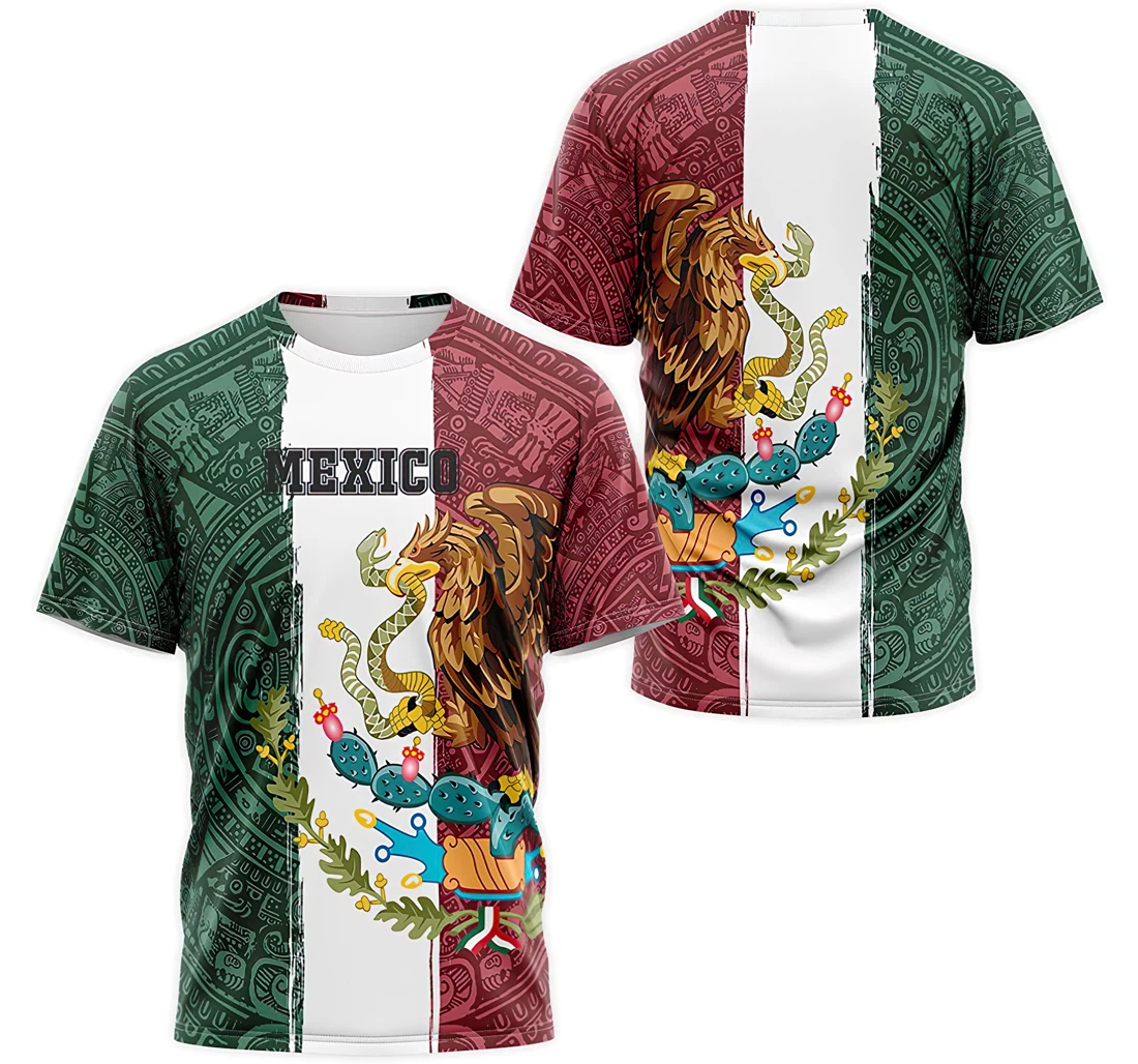 Personalized T-Shirt, Hoodie - Mexican Flag Coat Of Arms Mayan Pattern 3D Printed