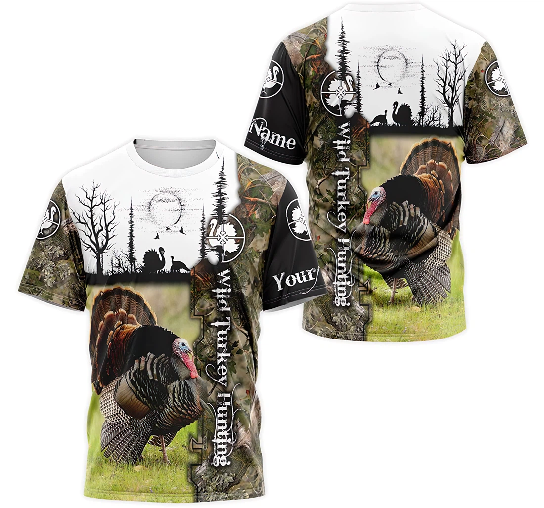 T-Shirt, Hoodie - Custom Name Wild Turkey Hunting 3D Printed