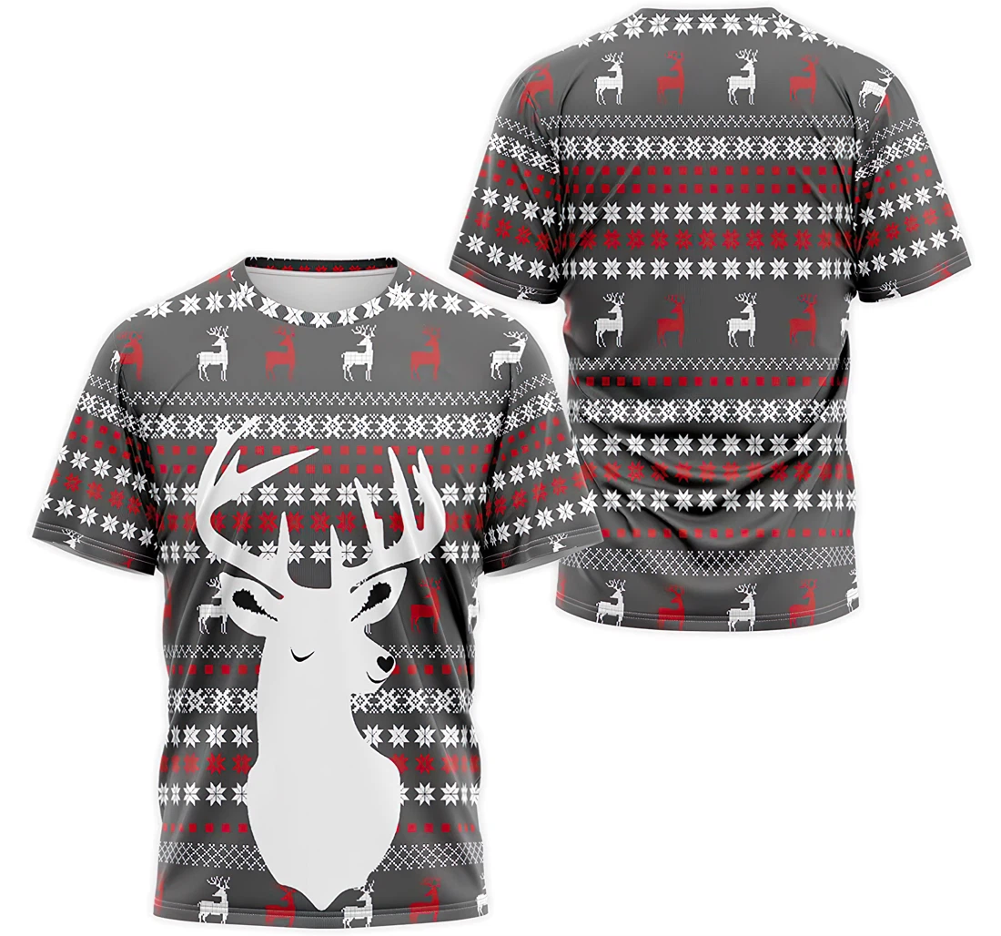 Personalized T-Shirt, Hoodie - Deer Shadow Christmas Pattern 3D Printed