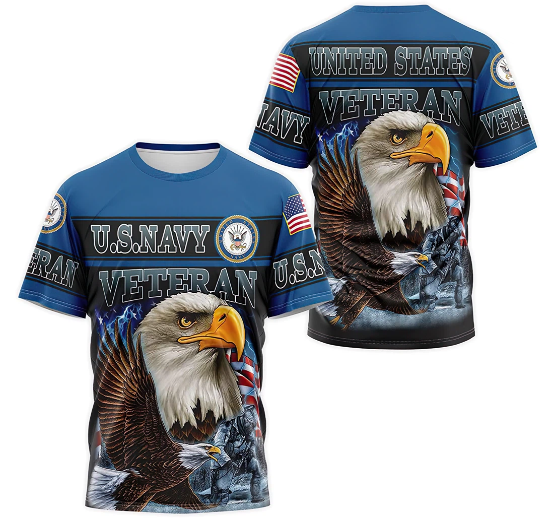 Personalized T-Shirt, Hoodie - Veteran Us Navy Eagle American Flag 3D Printed