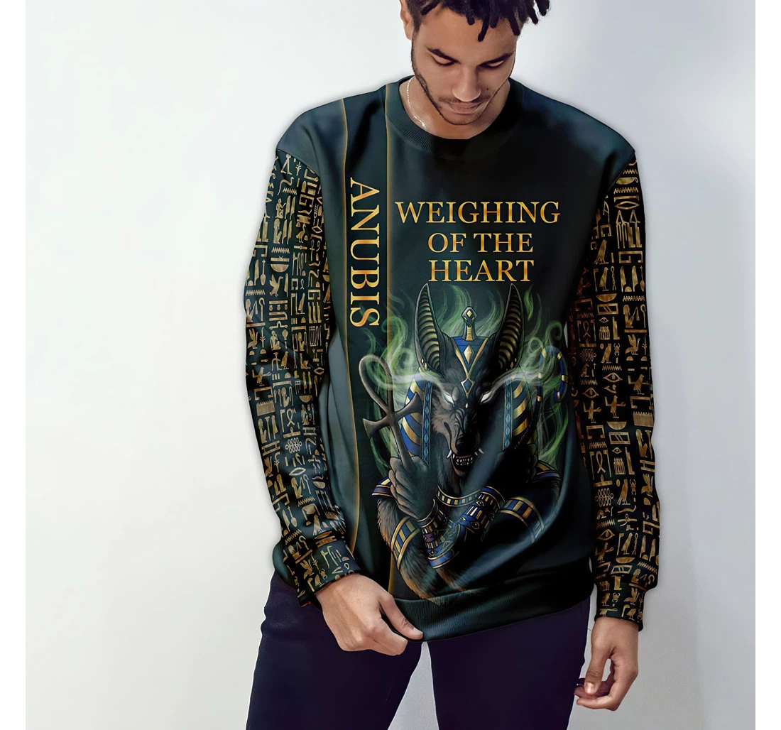 Personalized T-Shirt, Hoodie - Ancient Egyptian Hieroglyphic God Anubis Nekhakha Weighing Of The Heart 3D Printed