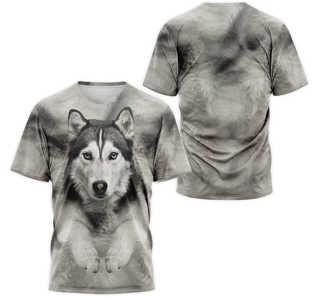 Personalized T-Shirt, Hoodie - Siberian Husky Dog Face Hair 3D Printed