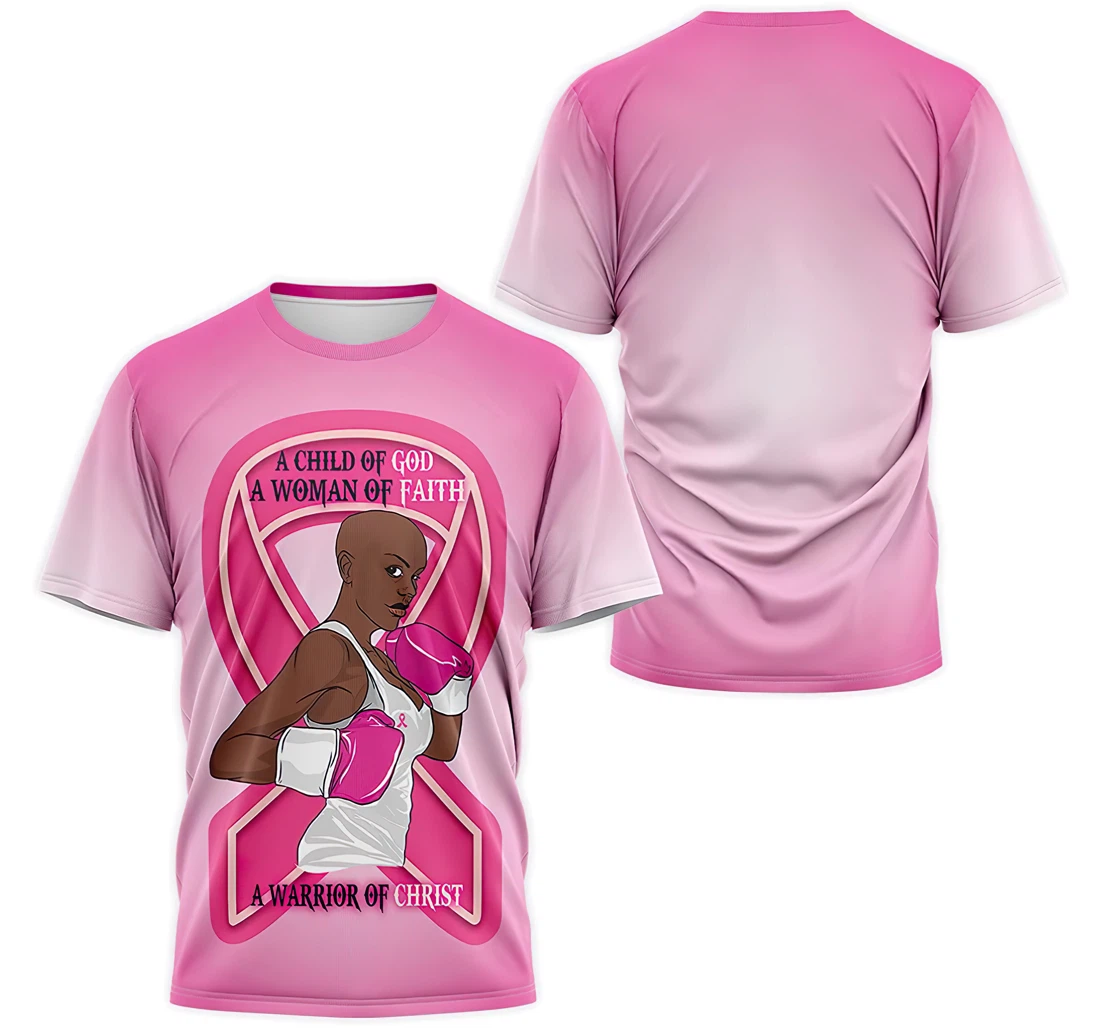 Personalized T-Shirt, Hoodie - Girl Warrior Awareness A Child Of God A Woman Of Faith 3D Printed