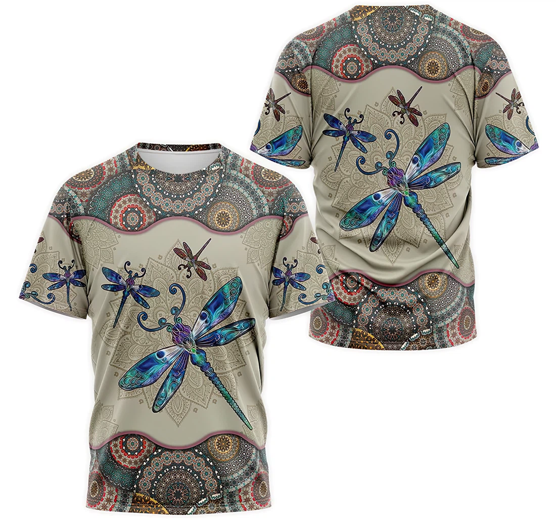 Personalized T-Shirt, Hoodie - Dragonfly Mandala Pattern 3D Printed
