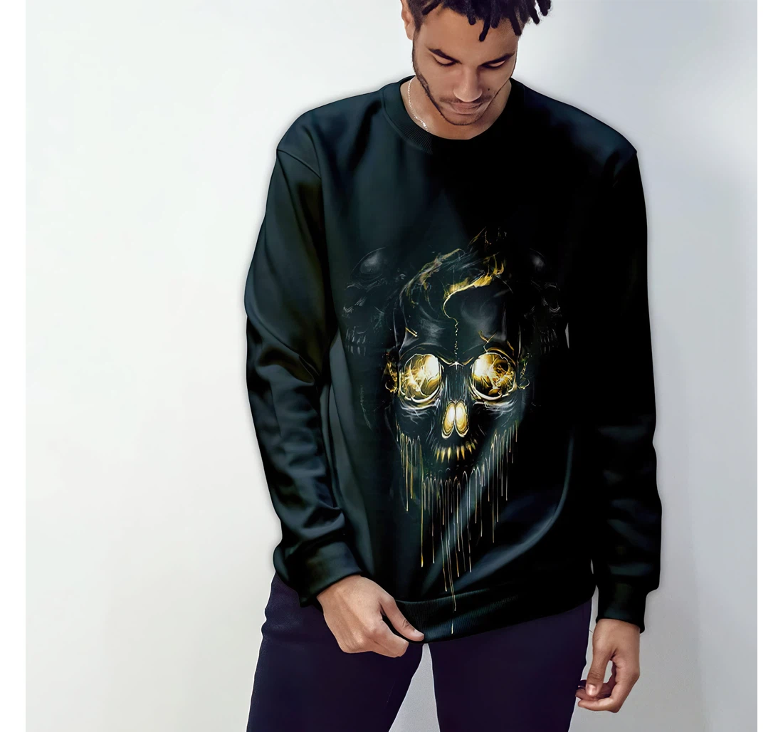 Personalized T-Shirt, Hoodie - Three Skull Yellow Smoke 3D Printed