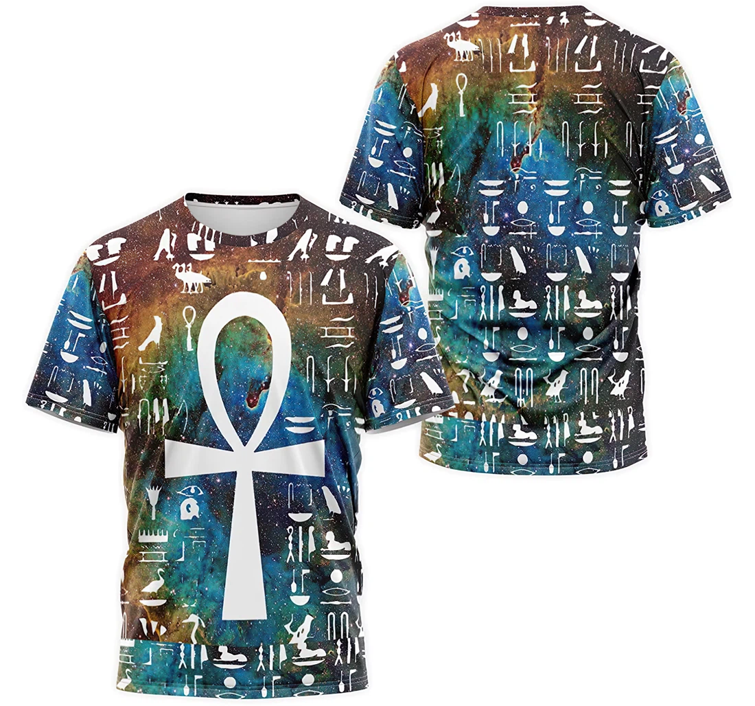 Personalized T-Shirt, Hoodie - Ancient Egyptian God Hieroglyphic Ankh Cruz Colorful Small To Big 3D Printed