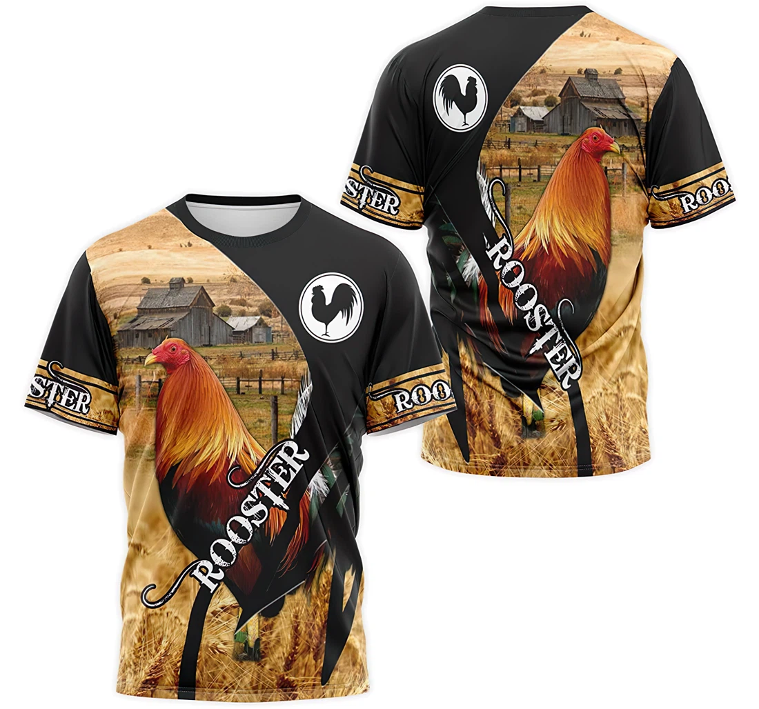 Personalized T-Shirt, Hoodie - Rooster Chicken Field 4 3D Printed
