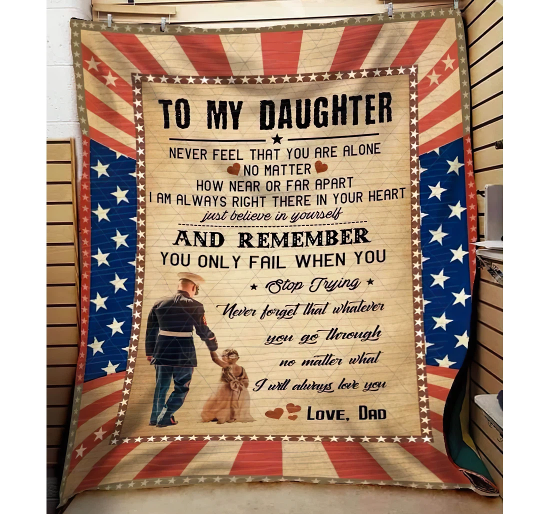 Throw Blanket, Quilt - Personalized Gifts To My Daughter Never Feel That You Are Alone No Matter How Near Or Far Apart Gifts Great Ideas Sherpa Fleece