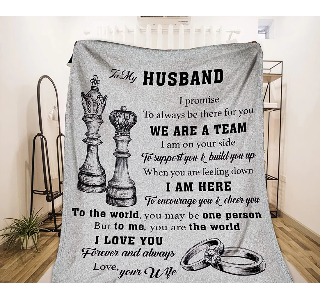 Throw Blanket, Quilt - Personalized Gifts To My Husband I Promise To Always Be There You We Are A Team I Am On Your Side Sherpa Fleece
