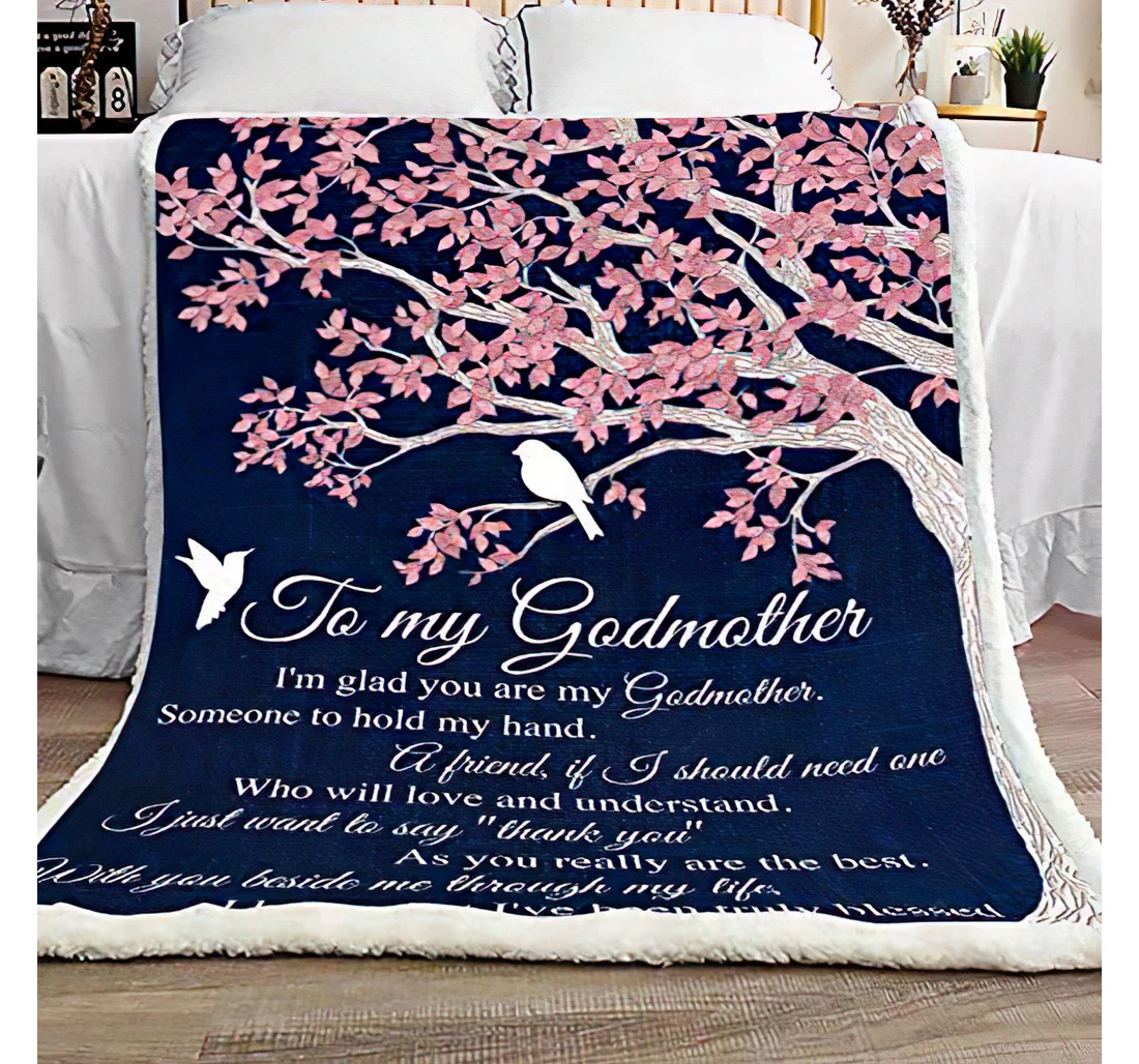 Throw Blanket, Quilt - Personalized Gifts To My Godnother I'm Glad You Are My Godmother Someone To Hold My Hand Gifts Great Ideas Sherpa Fleece