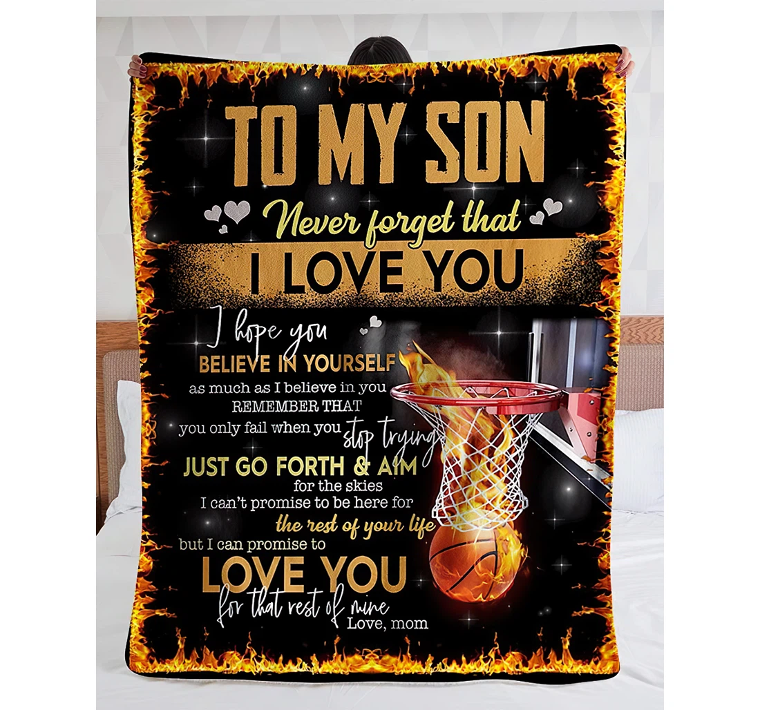 Throw Blanket, Quilt - Personalized Gifts To My Son I Hope You Believe In Yourself Gifts Son Sherpa Fleece