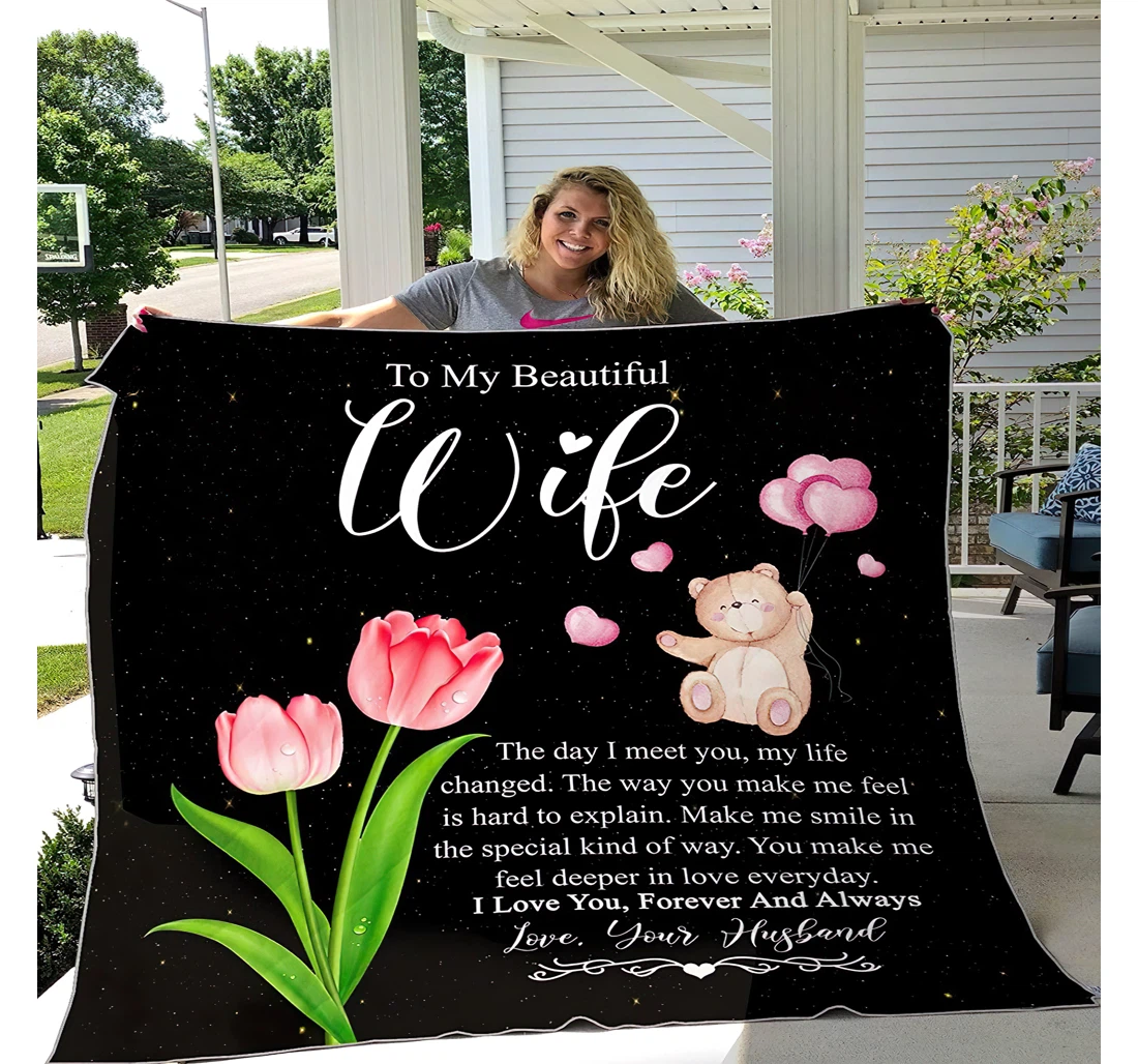 Throw Blanket, Quilt - Personalized Gifts To My Wife Valentine Wife Couple Gifts Gifts Great Ideas Sherpa Fleece