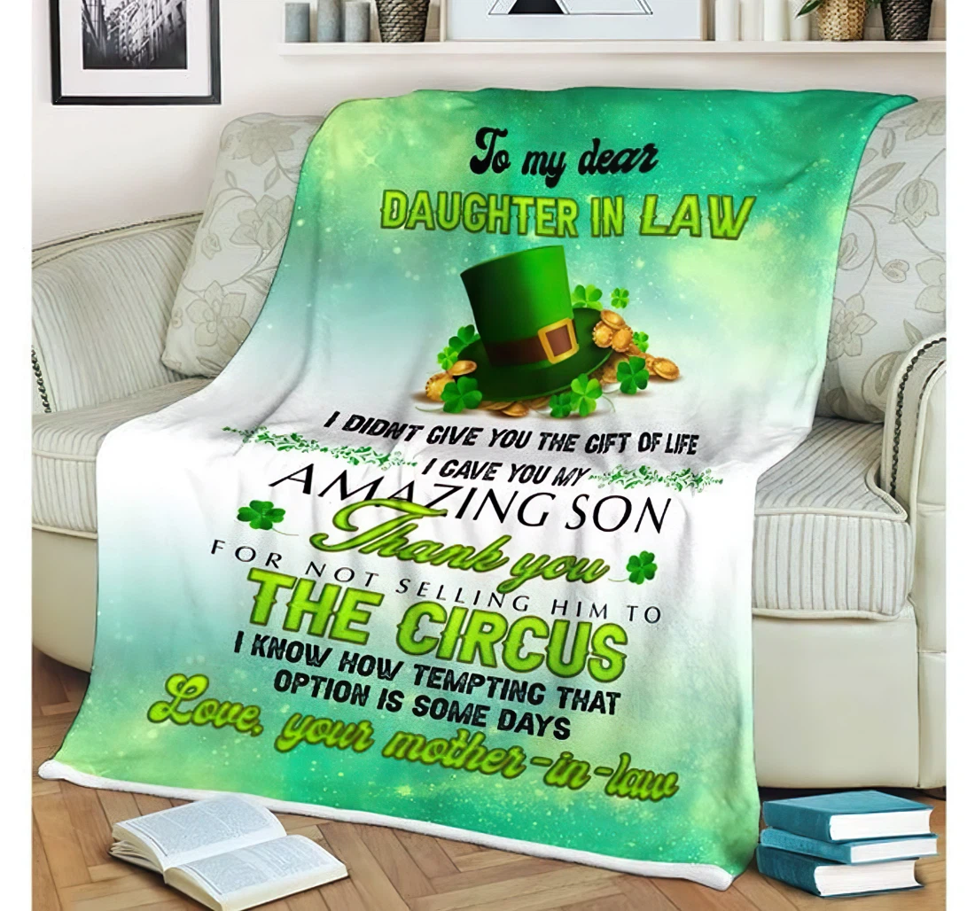 Throw Blanket, Quilt - Personalized Gifts Patrick Day Irish Ireland To My Daughter In Law Gifts Great Ideas Sherpa Fleece