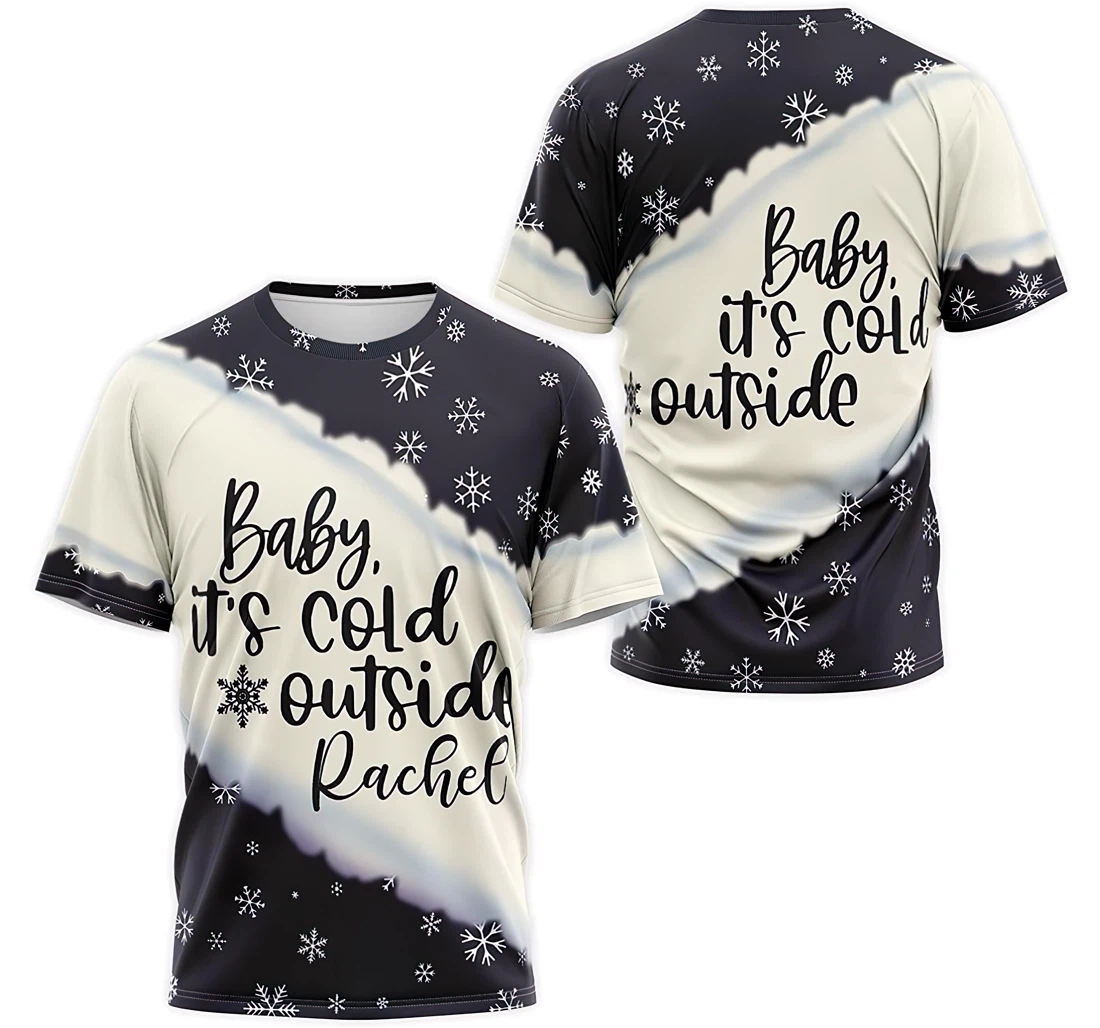 T-Shirt, Hoodie - Custom Name Christmas Baby It's Cold Outside 3D Printed