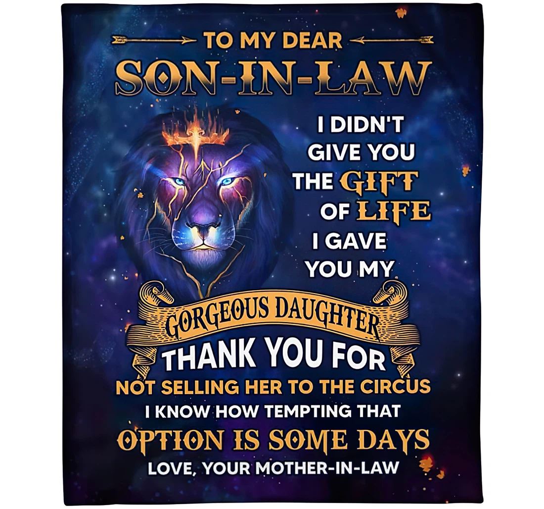 Throw Blanket, Quilt - Personalized Lion Sin In Law From Mother In Law Custom Name Witchcraft Crown Lion Witchery Gifts Sherpa Fleece