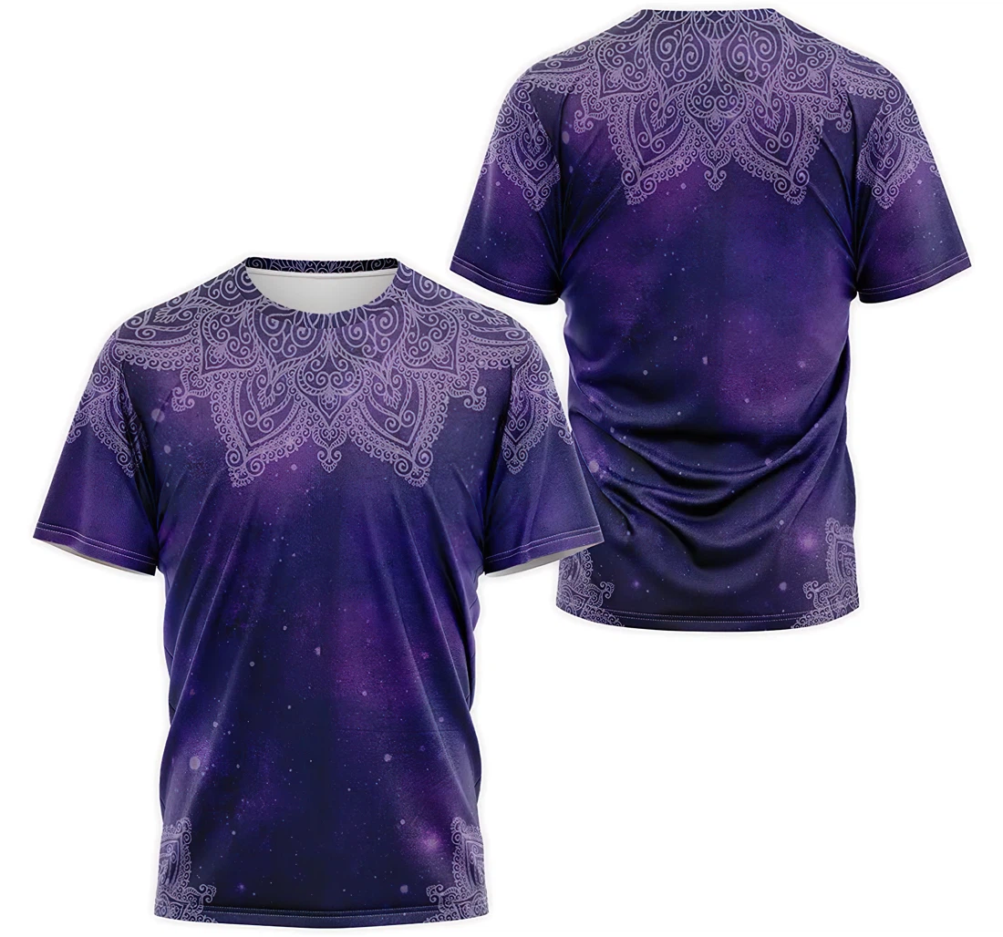 Personalized T-Shirt, Hoodie - Purple Galaxy Floral Mandala 3D Printed