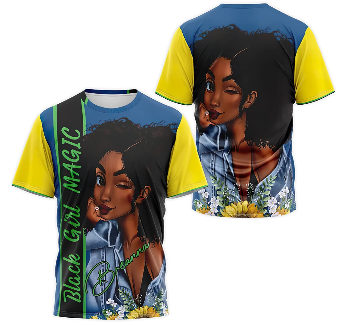 T-Shirt, Hoodie - Custom Name Girl Magic Melanin 3D Printed