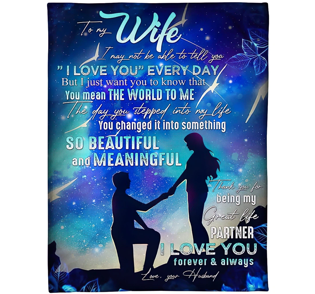 Throw Blanket, Quilt - Personalized To My Wife From Husband Custom Name I May Not Be Able To Tell You Couple Propose Under The Moonlight Art Bedding Gifts Engagement Sherpa Fleece