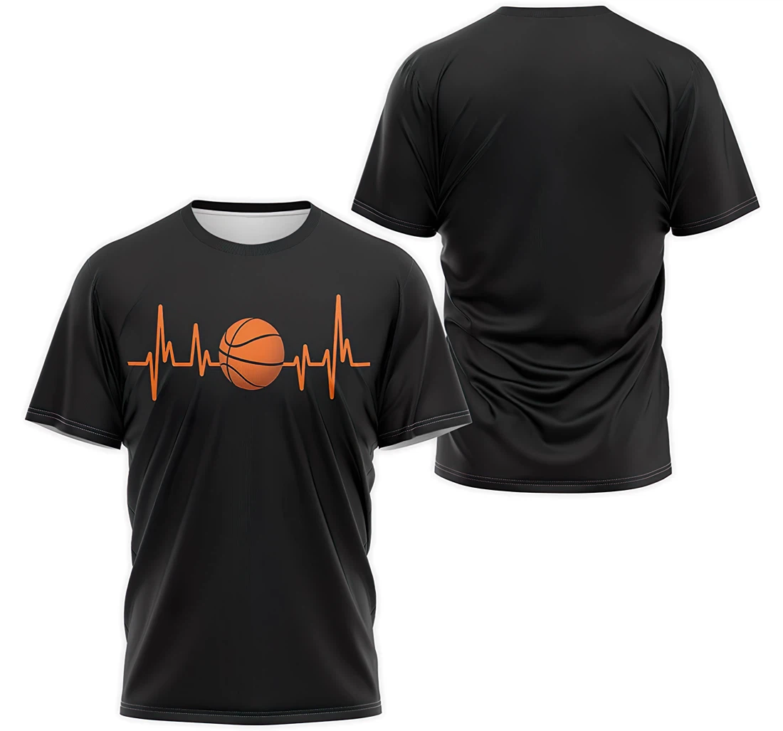 Personalized T-Shirt, Hoodie - Basketball Cardiogram 3D Printed