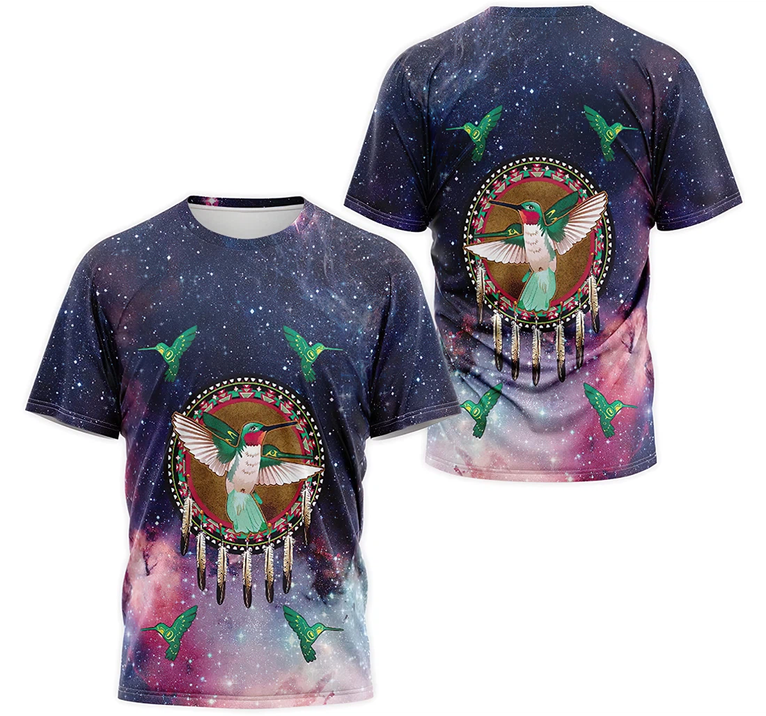 Personalized T-Shirt, Hoodie - Purple Hummingbird Galaxy Dreamcatcher Native 3D Printed