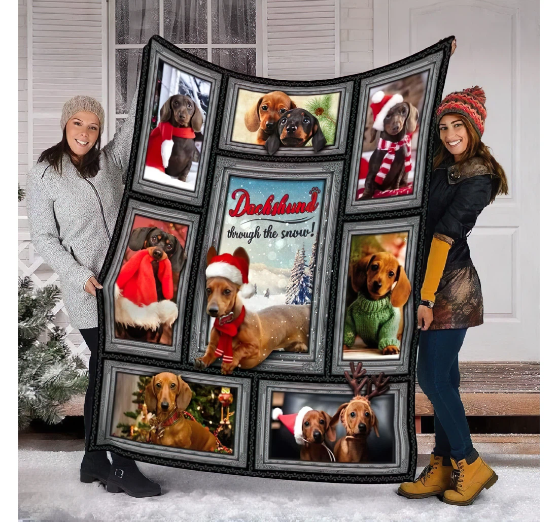 Throw Blanket, Quilt - Personalized Dachshund Puppies Wiener Dog Dachshund Dog Quotes Xmas Gift To My Son Daughter Niece Nephew Outdoor Hotel And Sherpa Fleece