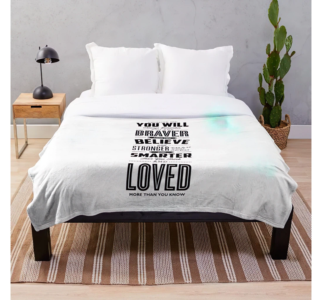 Throw Blanket, Quilt - Motivating Motivational Black Monochrome Inspiration White Inspirational Motivation Customiz Sherpa Fleece