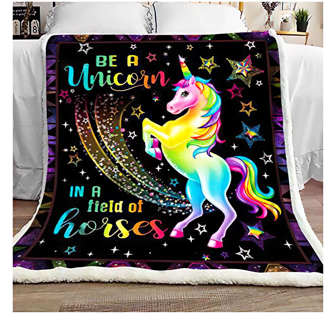 Throw Blanket, Quilt - Personalized Gifts Unicorn Be A Unicorn Gifts Great Ideas Sherpa Fleece