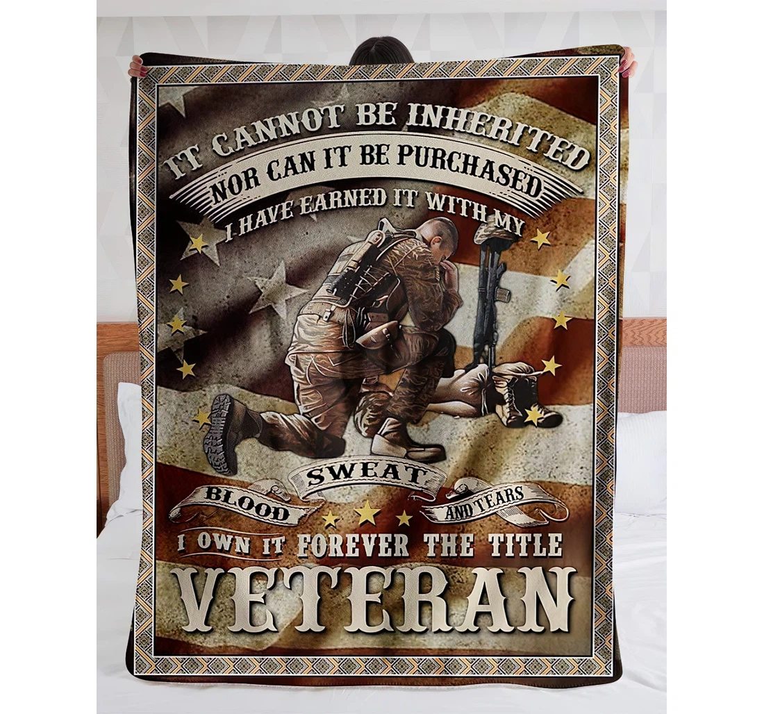 Throw Blanket, Quilt - Personalized Gifts Sweat Blood And Tears I Own It Forever The Title Veteran Sherpa Fleece