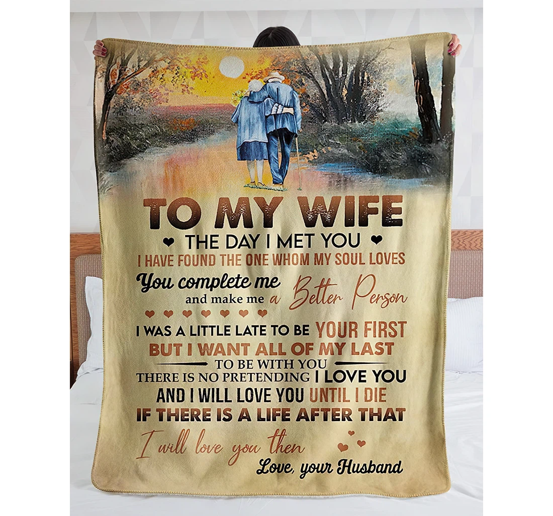 Throw Blanket, Quilt - Personalized Gifts To My Wife Love From Husband Couples Gifts Wife Valentine's Day Gifts Sherpa Fleece