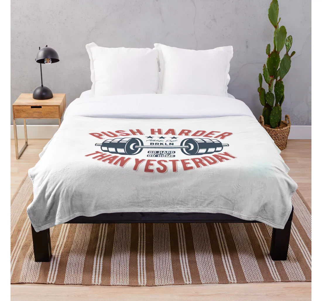 Throw Blanket, Quilt - Kelly Positive Quotes Norm Motivational Quote Fitness Cool Sport Inspirational About Customi Sherpa Fleece