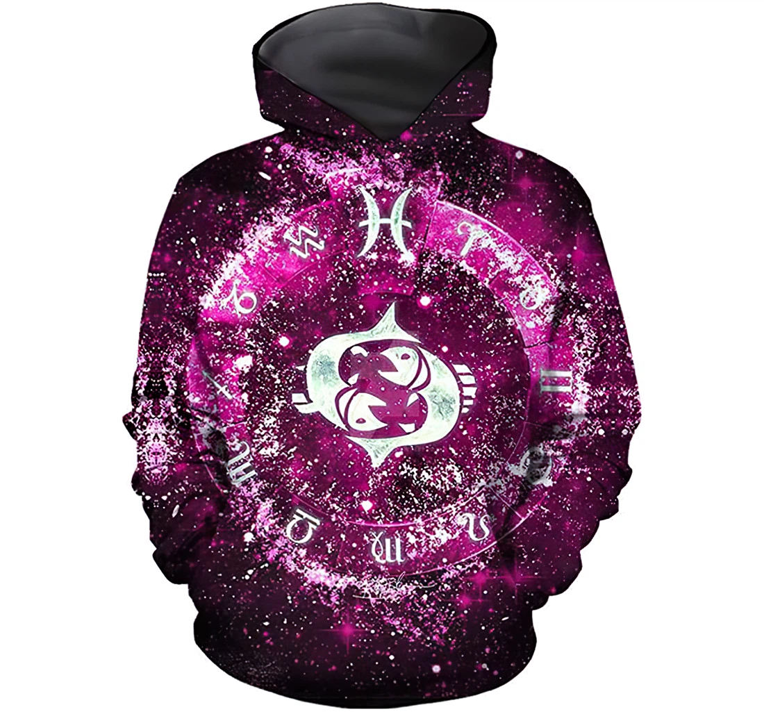 Personalized Zodiac Pisces Realistic - 3D Printed Pullover Hoodie