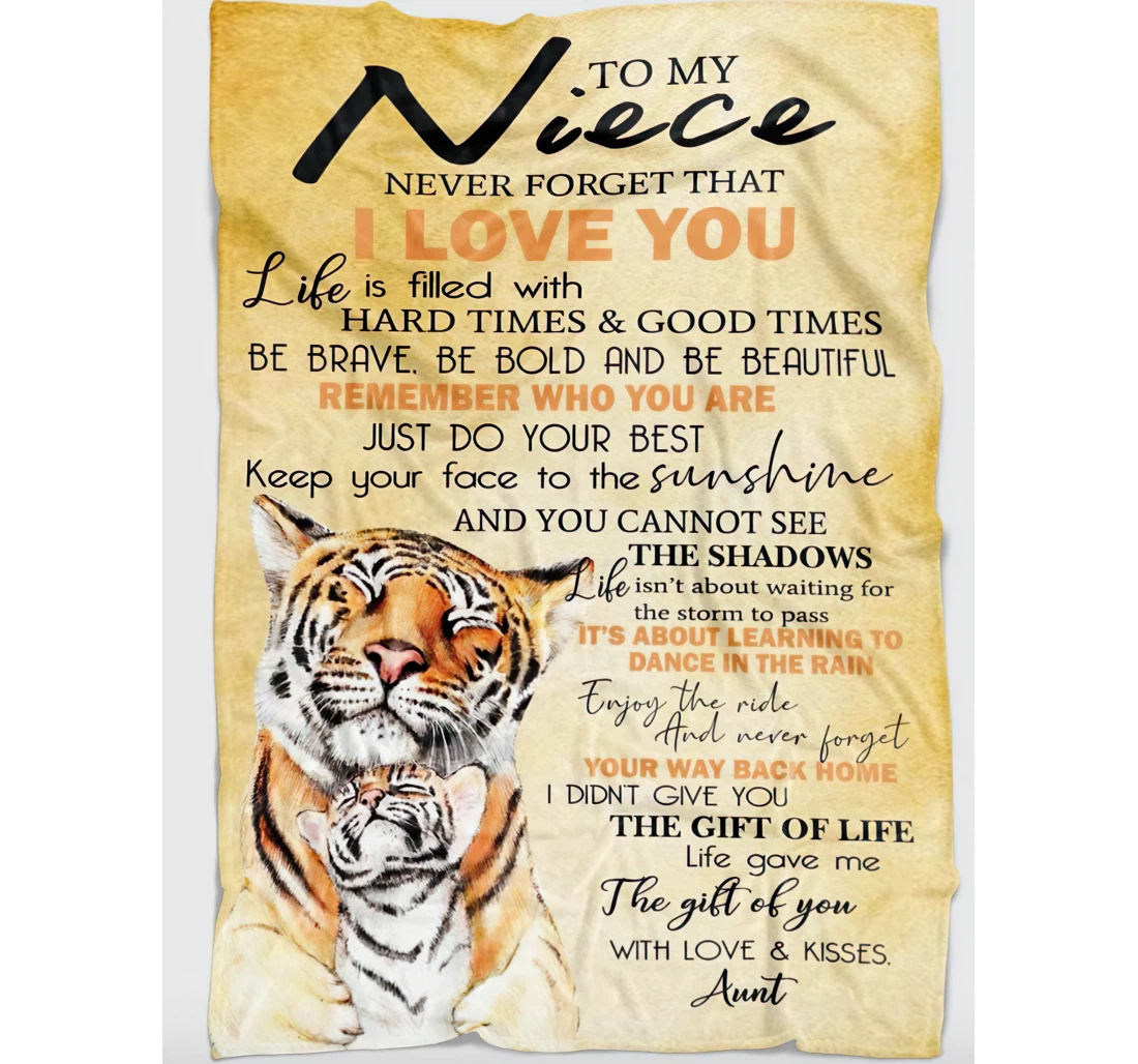 Throw Blanket, Quilt - Personalized Gifts To My Niece Never Forget That I Love You Life Is Filled With Hard Time And Good Time Be Brave Be Bold And Be Beautiful Blanket. Sherpa Fleece