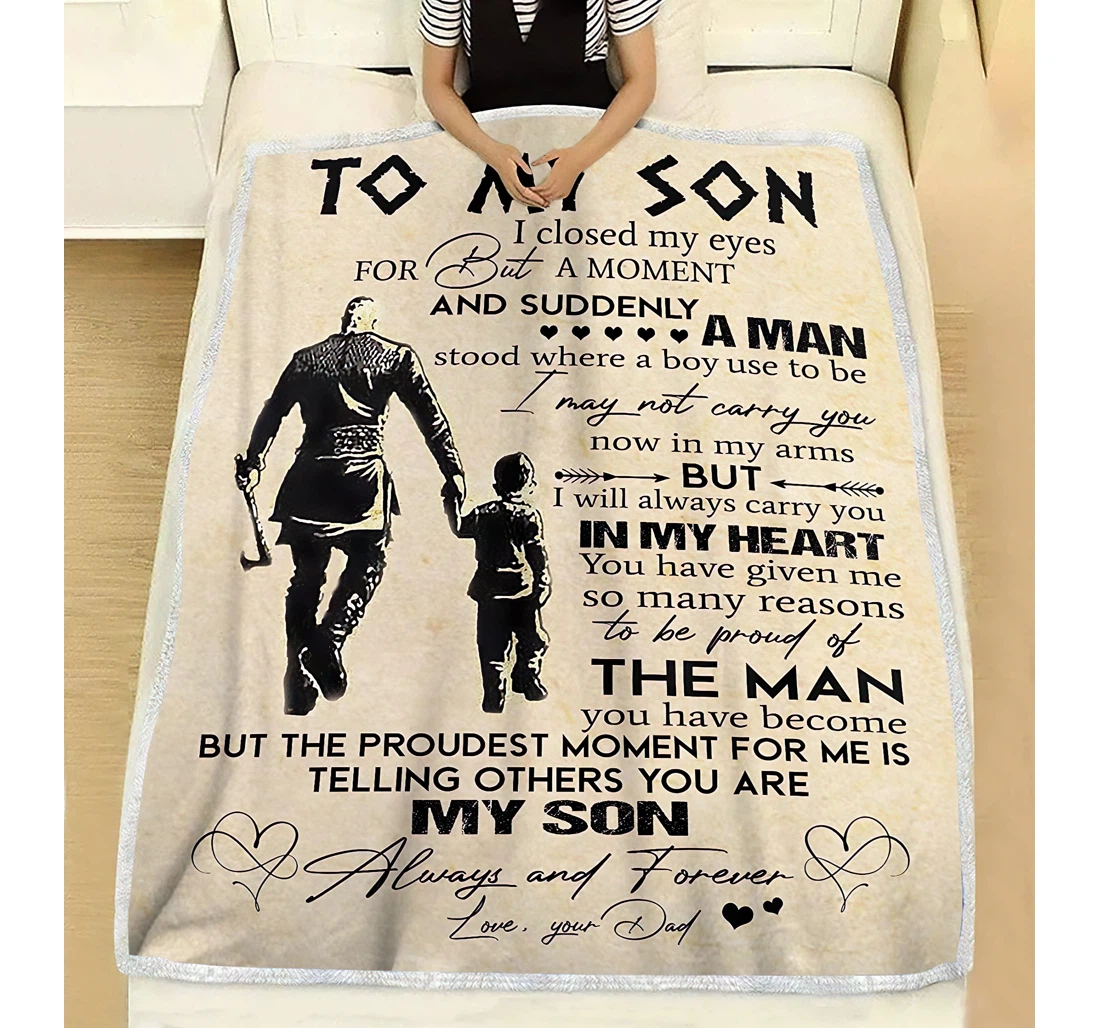 Throw Blanket, Quilt - Personalized Gifts To My Son I Closed My Eyes But A Moment And Suddenly Gifts Great Ideas Sherpa Fleece