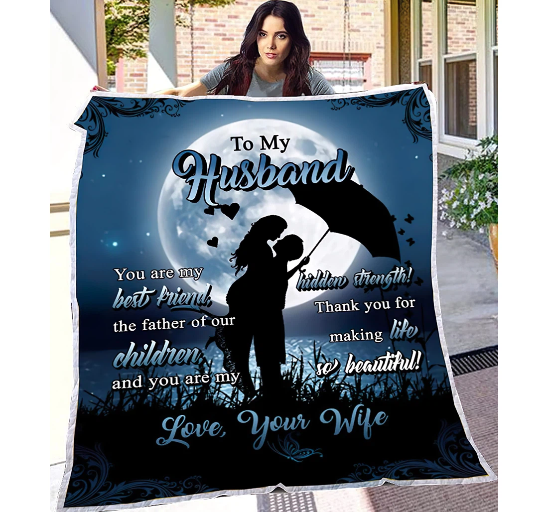 Throw Blanket, Quilt - Personalized Gifts To My Husband Gifts Husband Gifts Gifts Valentime Day Great Ideas Sherpa Fleece