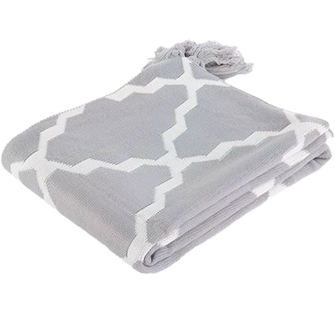 Throw Blanket, Quilt - Pure Cotton Summer Knitted Napping Double Air Conditioning Color B Sherpa Fleece