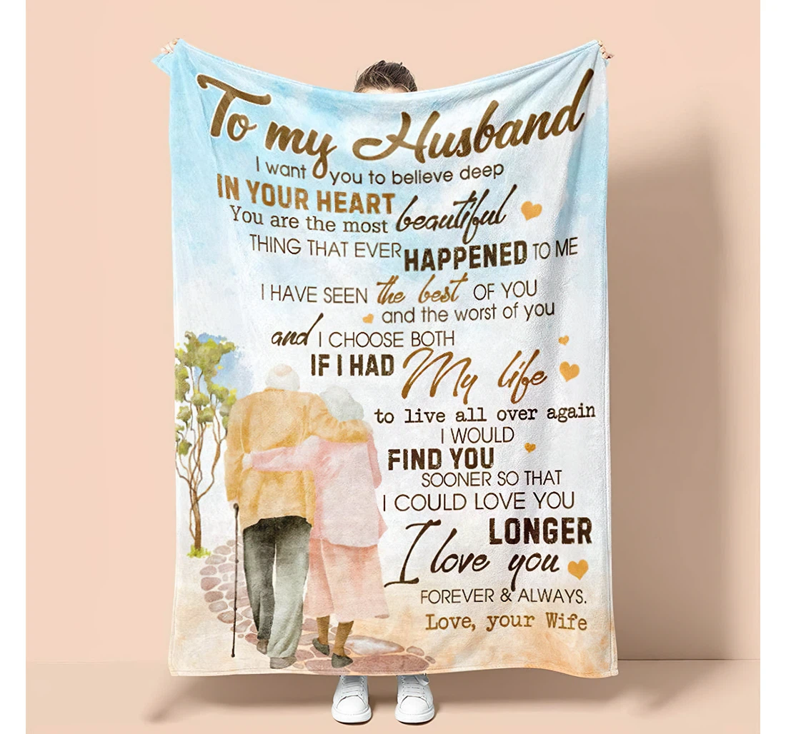 Throw Blanket, Quilt - Personalized Gifts To My Husband I Love You Gifts Husband Gifts Wife Valentine's Day Gifts Sherpa Fleece