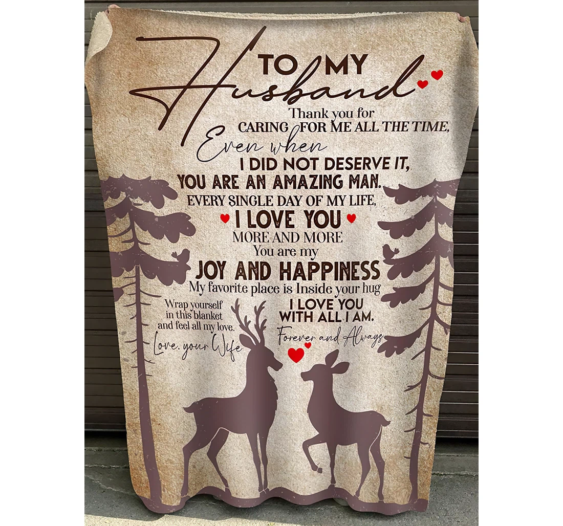 Throw Blanket, Quilt - Personalized Gifts To My Husband I Love You More And More You Are My Joy And Happiness Gifts Valentime Day Sherpa Fleece