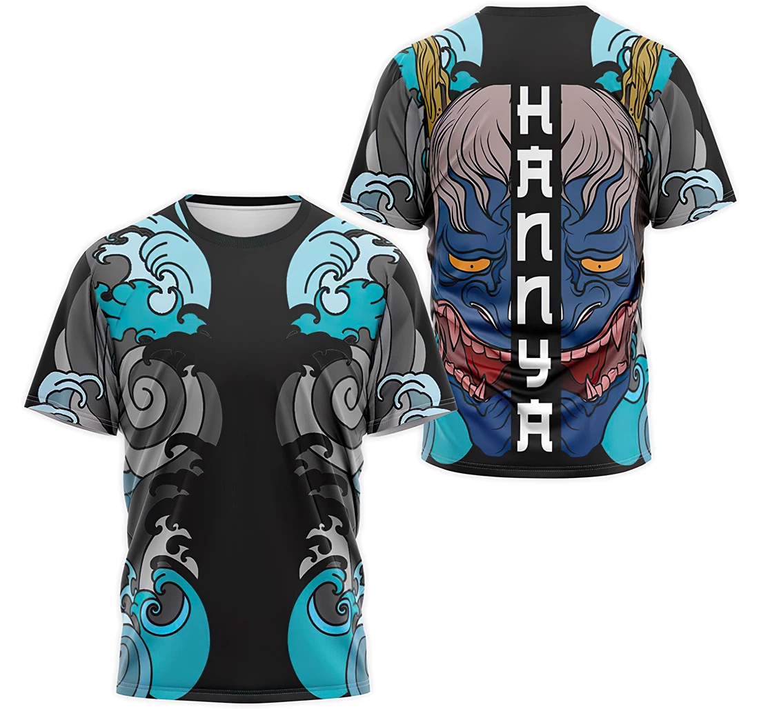 Personalized T-Shirt, Hoodie - Oni Demon Hanya Wave Japanese Tattoo 3D Printed