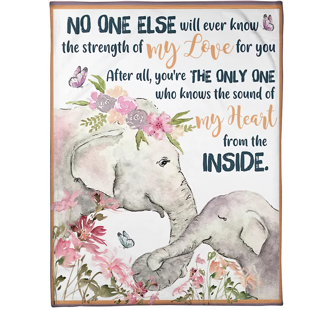 Throw Blanket, Quilt - Elephant To My Baby Bump Love From New Mom And Dad Custom Name Cute Baby Elephant Floral Baby Mine Winter Home Gifts Sherpa Fleece