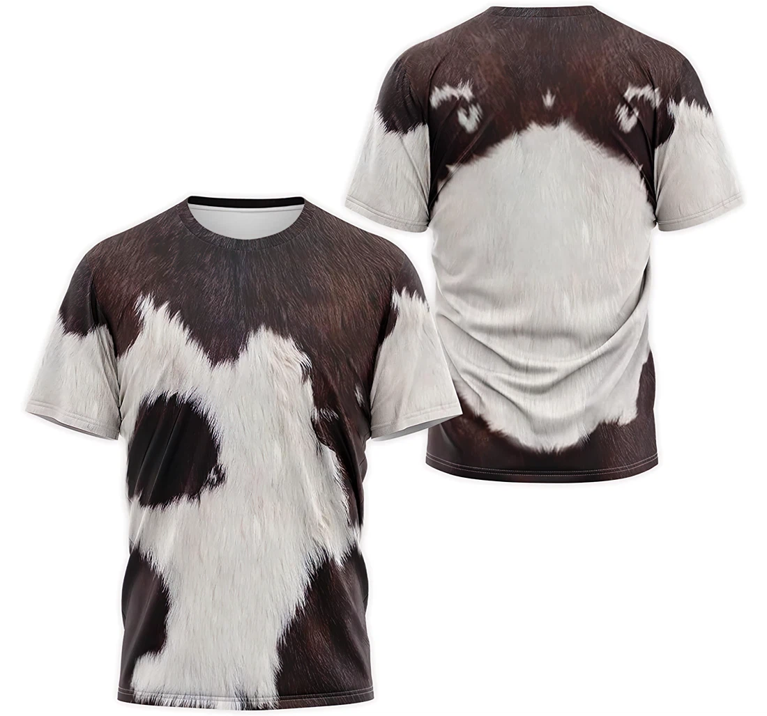 Personalized T-Shirt, Hoodie - Brown White Cow Hair Costume 3D Printed