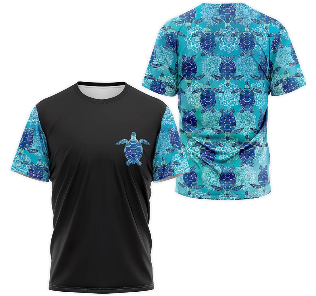 Personalized T-Shirt, Hoodie - Sea Turtle Seamless Tropical Pattern 3D Printed