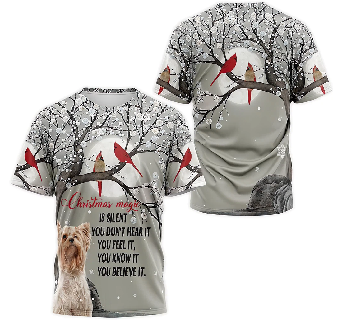 Personalized T-Shirt, Hoodie - Yorkshire Terrier Christmas Magic Is Silent You Believe It 3D Printed