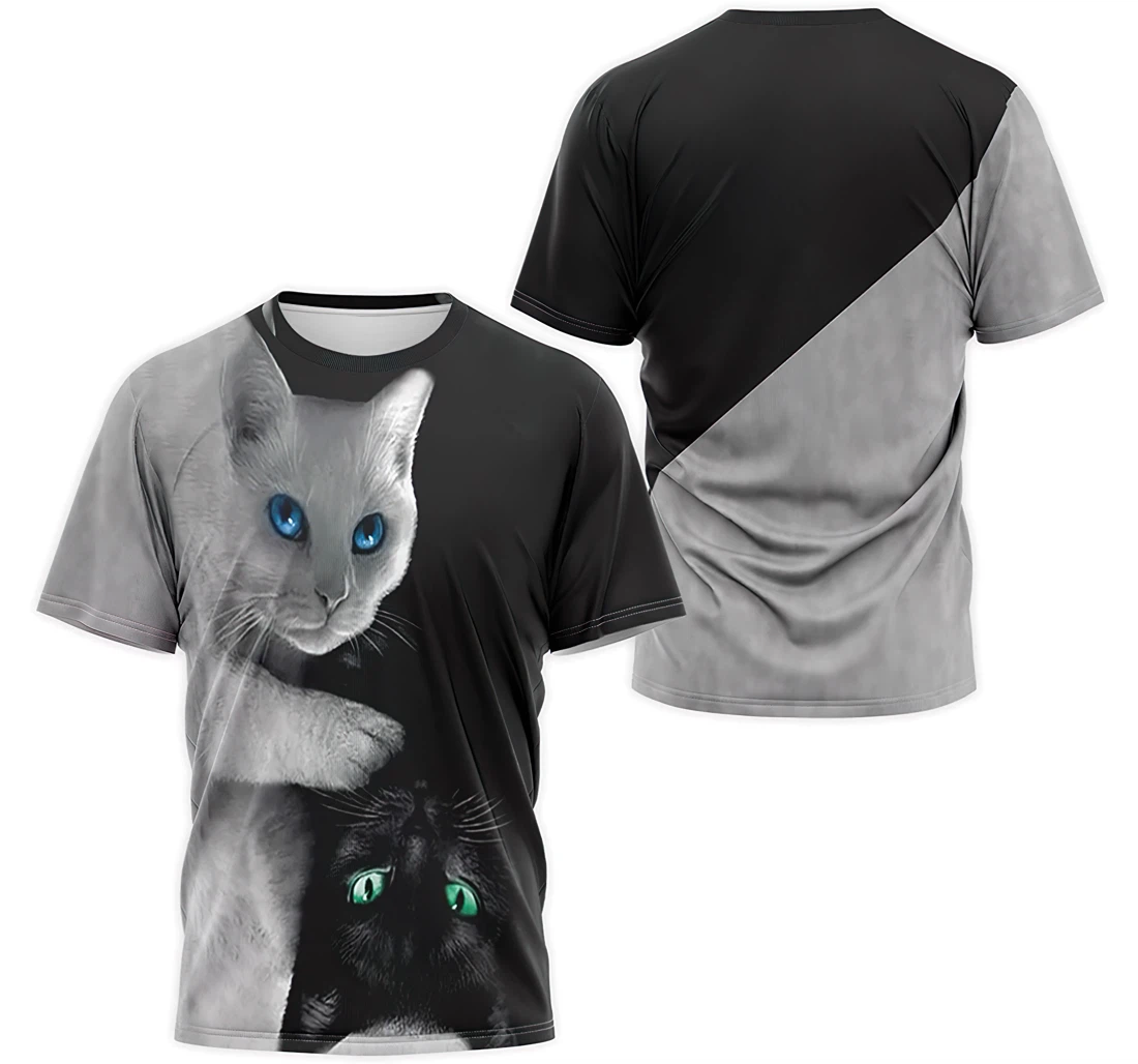 Personalized T-Shirt, Hoodie - Lunisolar White Cat Cat 3D Printed