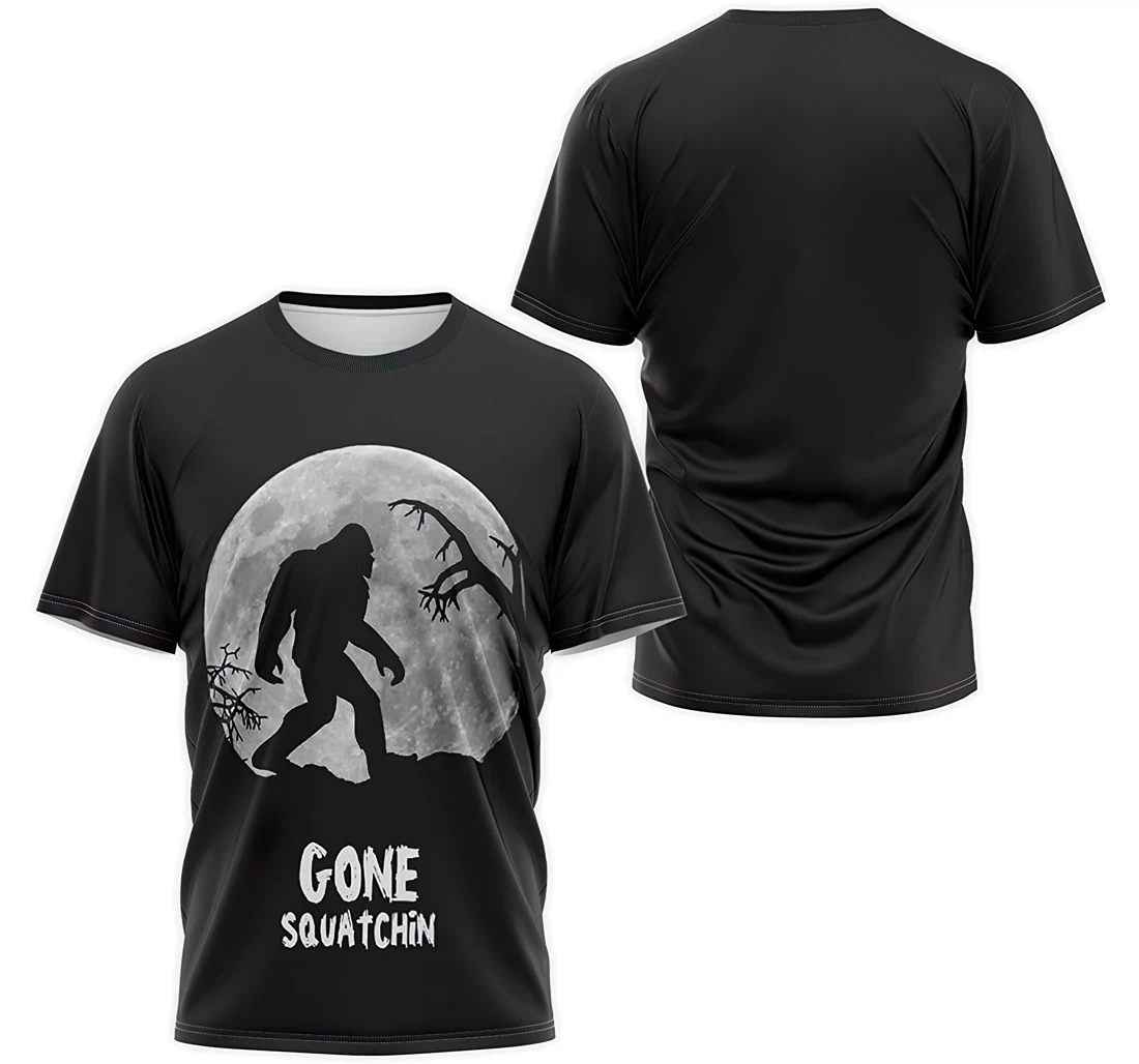 Personalized T-Shirt, Hoodie - Bigfoot Gone Squachin Moon 3D Printed
