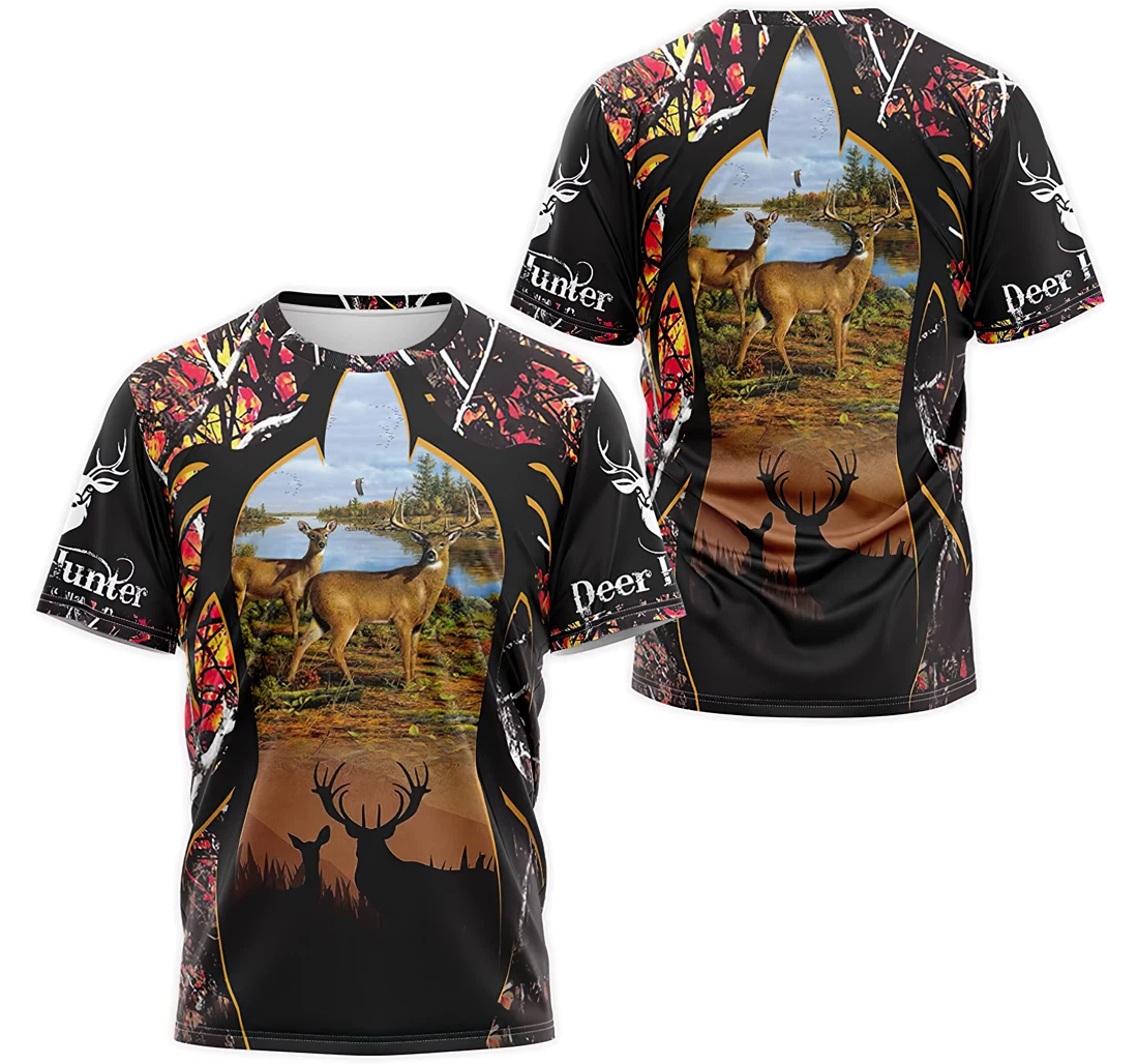 Personalized T-Shirt, Hoodie - Deer Hunter Tree Camo 3D Printed